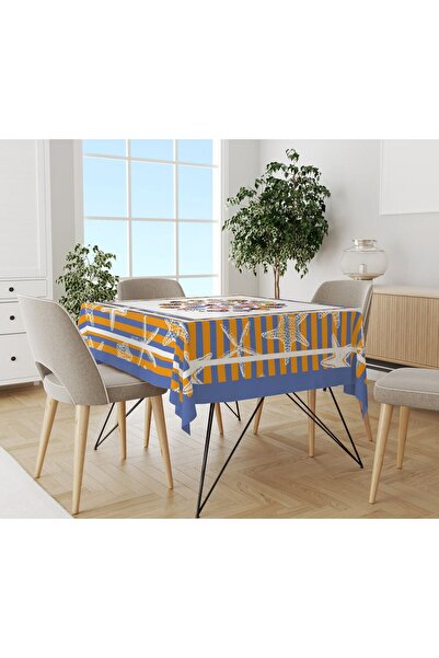 Evmila Покривка за маса с морска тематика, отпечатана върху кадифена текстура