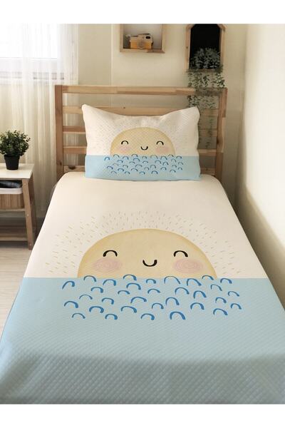 Evmila طقم لوح أطفال ورضع منقوش باللون الأزرق مقاس 160 × 220 سم