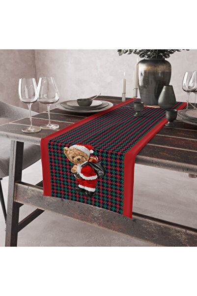 Evmila Yılbaşı Desenli Kadife Runner