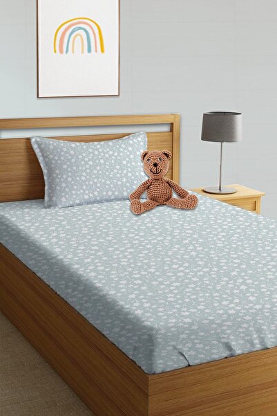 Evmila Set de cearșafuri elastice cu model cu buline albastre