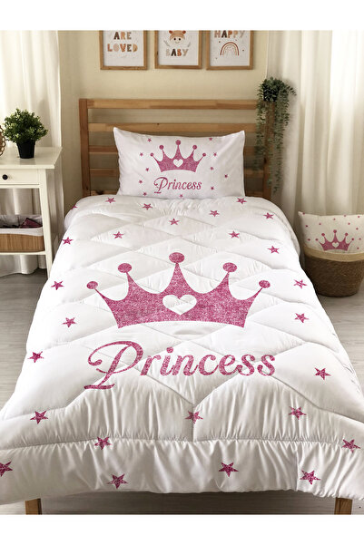 Evmila لحاف مخيط ومبطن بنمط تاج الأميرة