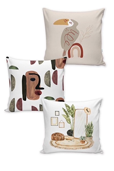 milroma Παστέλ αφηρημένο σχέδιο με μοτίβο, 3 τεμάχια, ψηφιακά τυπωμένα καλύμμ...