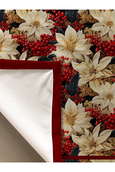 Evmila Christmas Patterned Velvet Texture Tablecloth