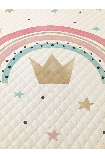 milroma MİLROMA Rainbow Patterned Baby and Kids Printed Single Pique Set 160x230 White