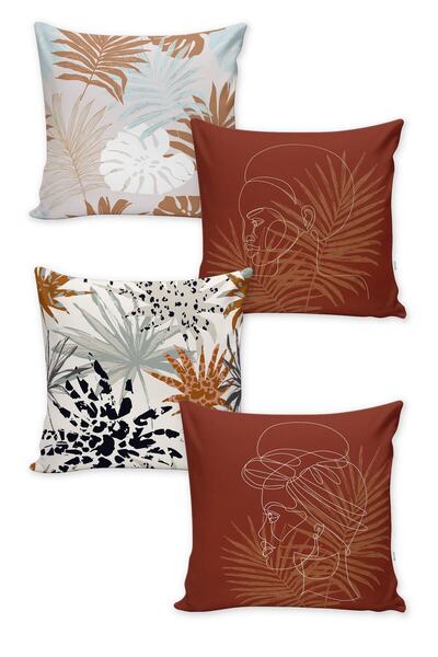 milroma Παστέλ αφηρημένο σχέδιο με μοτίβο, 4 τεμαχίων, ψηφιακά τυπωμένο κάλυμ...