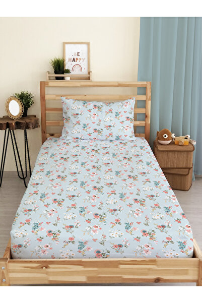 Evmila Set de cearșafuri elastice cu model de flori imprimate de mărime unică...