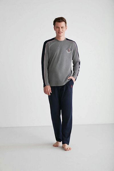 U.S. Polo Assn. U.S. POLO LICENCE CREWNECK 100% ΒΑΜΒΑΚΙ ΑΝΔΡΙΚΗ ΣΤΟΛΗ ΠΙΤΖΑΜΑΣ 18726