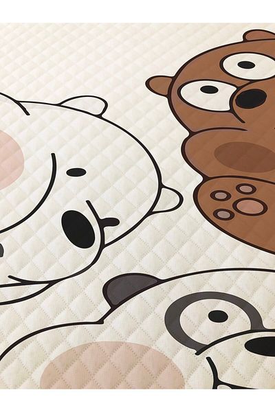 milroma MİLROMA Cute Animals Patterned Baby and Kids Printed Single Pique Set 160x230 White