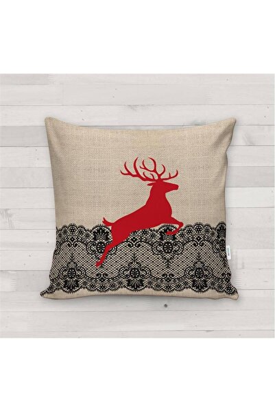 milroma Κάλυμμα μαξιλαριού με μοτίβο ελαφιού με θέμα τα Χριστούγεννα