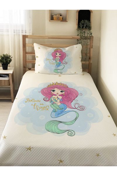 Evmila Mermaid Patterned - Single and Children's Pique Set