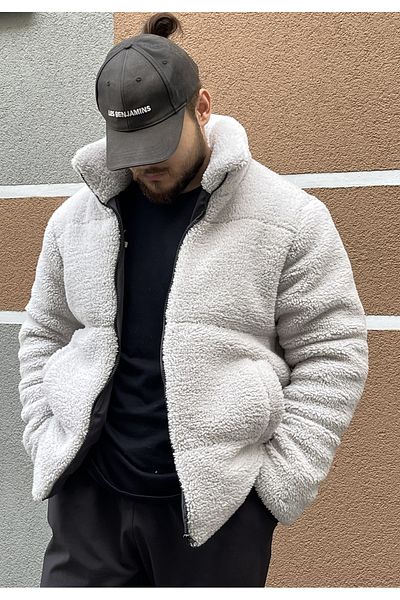 STONCS PÁNSKÝ ŠEDÝ PLYŠOVÝ ZIMNÍ KABÁT