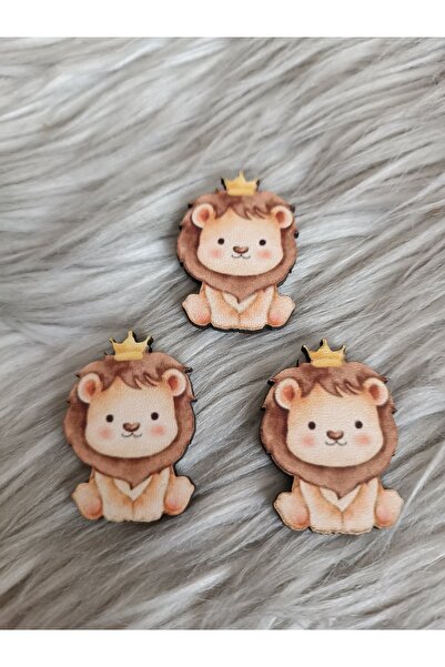 doğrukan 25 adet taçlı aslan 4 cm uv baskılı figür süslemelere uygun