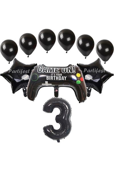 Parti Station Gamer Player Game Console Age Foil Balloon Set Gamer Player Playstation Concept Birthday