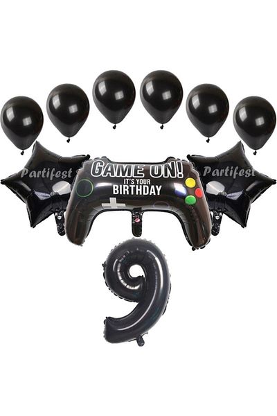 Parti Station Gamer Player Game Console Age Foil Balloon Set Gamer Player Playstation Concept Birthday
