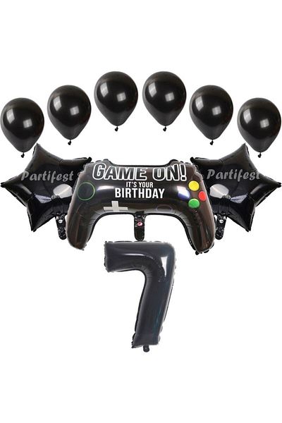 Parti Station Gamer Player Game Console Age Foil Balloon Set Gamer Player Playstation Concept Birthday