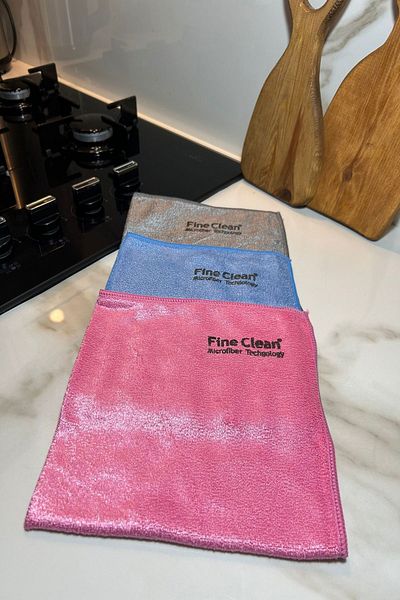 Fine Clean ( 3 Pieces ) Microfiber Magic Oil Built-in Cooker Hood Kitchen Cloth 40*40 Miss