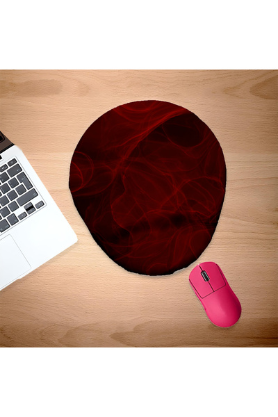 UcuruStore Bordo Duman Bilek Destekli Oval Mouse Pad