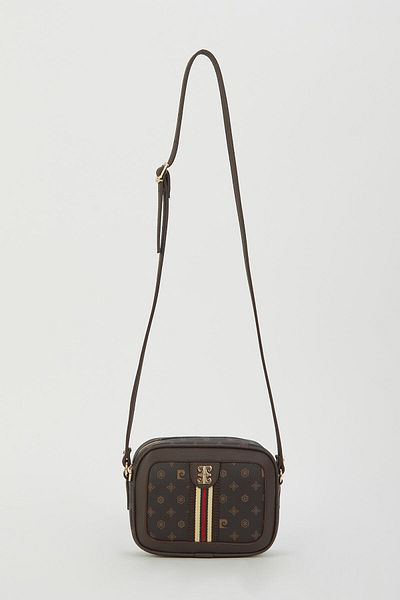 Pierre Cardin Braune Monogramm-Umhängetasche für Damen 05PO23Y1721