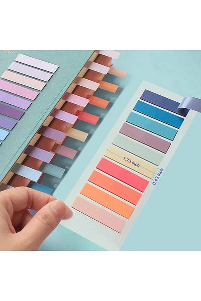 NaSaDAN 10 Colors Soft Pink Shades Sticky Ruled Transparent Postit 200 Sheets