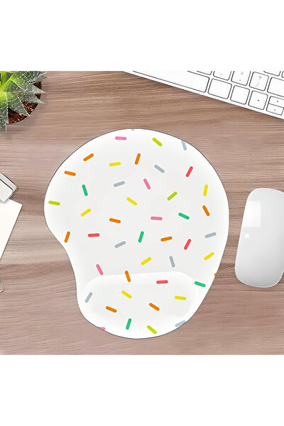 UcuruStore Πολύχρωμες Γραμμές Οβάλ Επιφάνεια Ποντικιού με Στήριγμα Καρπού και...