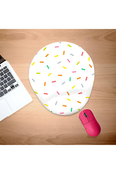 UcuruStore Πολύχρωμες Γραμμές Οβάλ Επιφάνεια Ποντικιού με Στήριγμα Καρπού