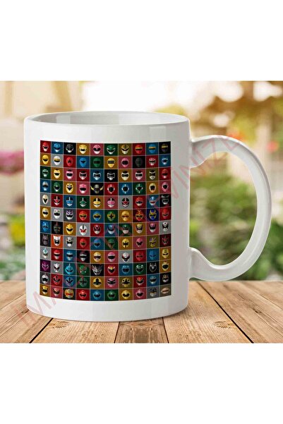 ART HEDİYE 1-1567 Mighty Morphin Power Rangers - كوب Alljpeg مطبوع على الجانبين