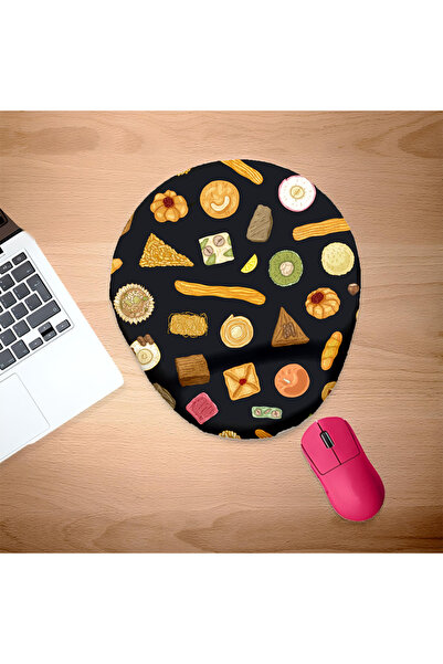 UcuruStore Minimal Meyveler Οβάλ Επιφάνεια Ποντικιού με Στήριγμα Καρπού