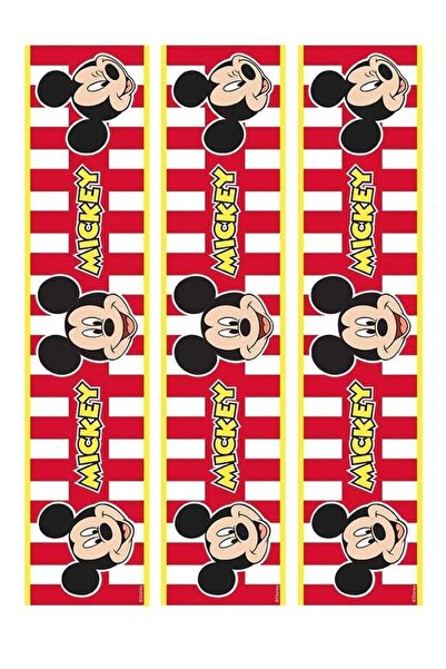 hediyehobihersey Mickey Mouse Yan Dekor Resimli Yenilebilir Şeker Kağıt Pasta...