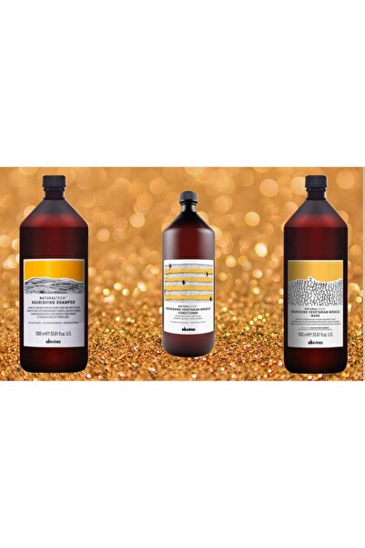 Davines Nourishing Parabensiz Şampuan (1000 ml), Saç Kremi (1000 ml), Saç Mas...