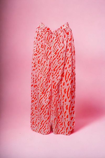 pistore Pink Red Geometric Patterned Long Pareo Satin Laced Women's Beach Dress New Season 95*145 Cm