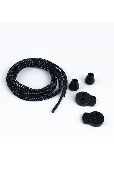 AiryFooT Smart Laces, Practical Elastic Shoelaces 100 Cm (Black Striped)
