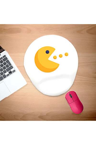 UcuruStore Pad de mouse oval PacMan cu suport pentru încheietura mâinii