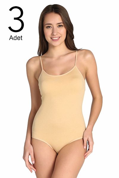 Tutku Body cu curele din frânghie pentru femei Skin, pachet de 3, cu cârlige și cleme ELF568T0148CCM3