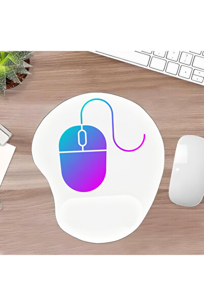 UcuruStore Pad pentru mouse colorat cu model, oval, cu suport pentru încheiet...