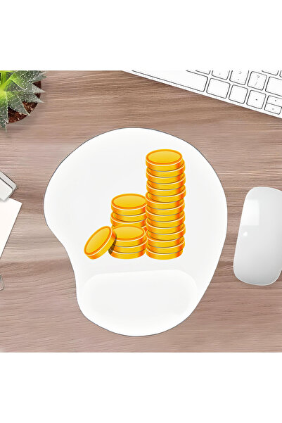 UcuruStore Χρυσό Οβάλ Μαξιλαράκι Ποντικιού με Στήριγμα Καρπού