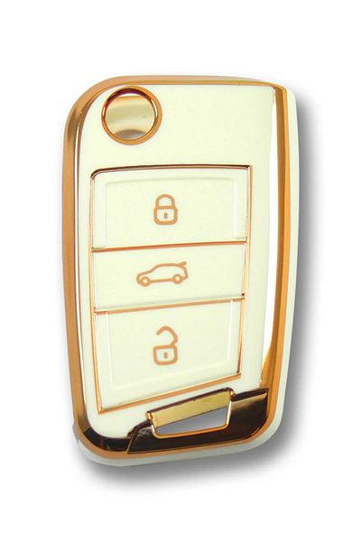 EBG İSTANBUL Volkswagen Seat Skoda Mqb Switchblade White Car Key Remote Control Case