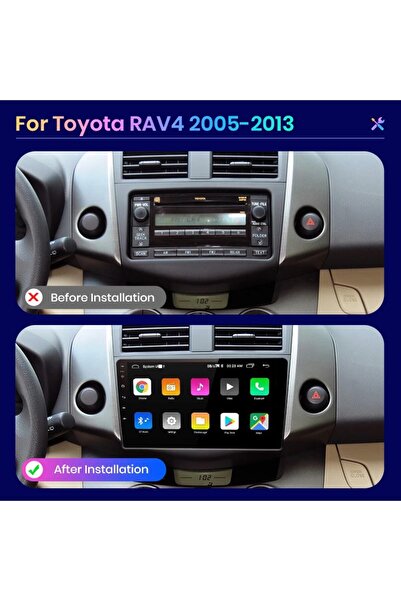 EXVOL Toyota Rav 4 Android Multimedya Carplay 9 Inc Hd Ips Ekran 2gb Ram /32gb Kamera Hediyeli