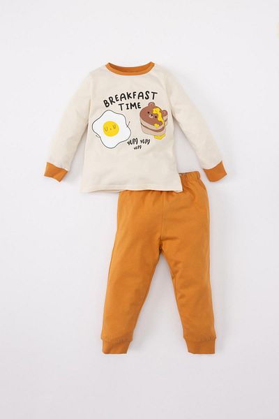 DeFacto Baby Boy Printed Long Sleeve Combed Cotton Pajamas Set A9019A524Sp