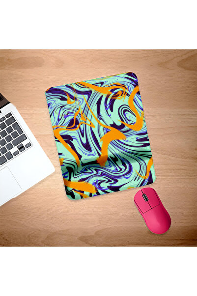 UcuruStore Τυρκουάζ Μπλε Κίτρινο Χρώμα Ορθογώνιο Mouse Pad με Στήριγμα Καρπού