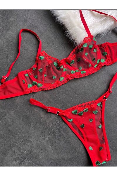 La Linaa Love Red Women's Bralet Set