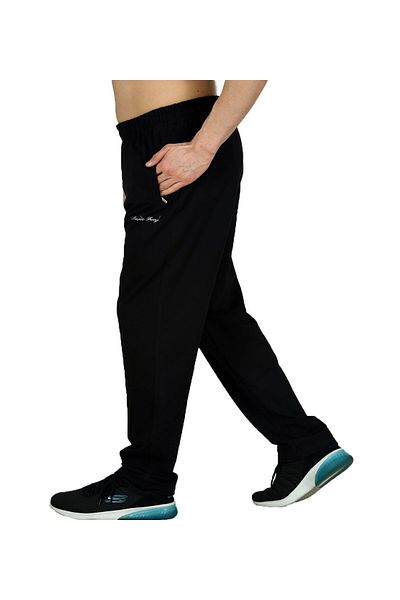 Marco Ferry Black Men's Two Thread Classic Model Pocket Straight Leg Large Size Sweatpants EDY0032SYH