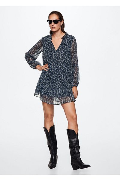 MANGO Woman Blue Women's Dress37037725