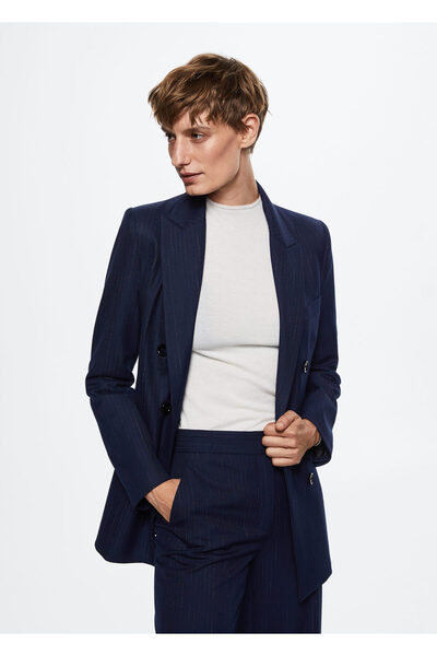 MANGO Woman Blazer pentru femei albastru bleumarin37035141