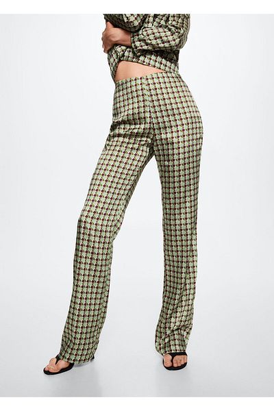 MANGO Woman Green Women's Trousers 37043852