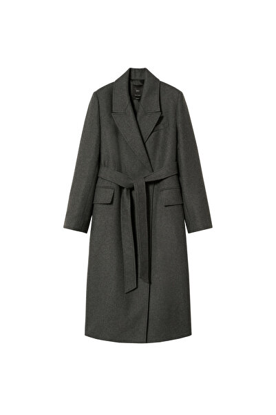 MANGO Woman Světle šedý dámský kabát pro dospělé37066711