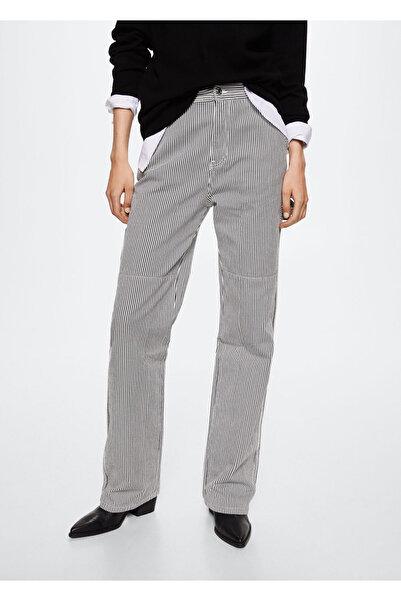 MANGO Woman Siyah Kadın Pantolon  37081323