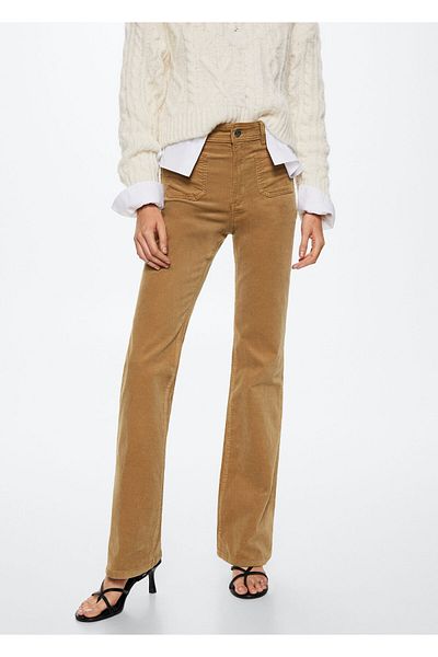 MANGO Woman Pantaloni de damă bej37008256