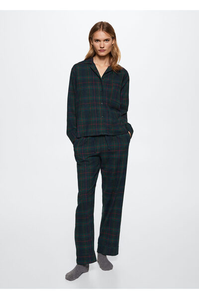 MANGO Woman Grünes Pyjamaoberteil für Damen37039068