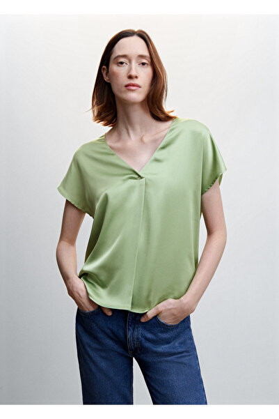 MANGO Woman Πράσινο Γυναικείο T-Shirt 47005825