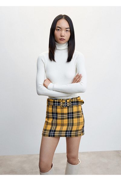 MANGO Woman Fustă galbenă pentru femei pentru adulți37037757